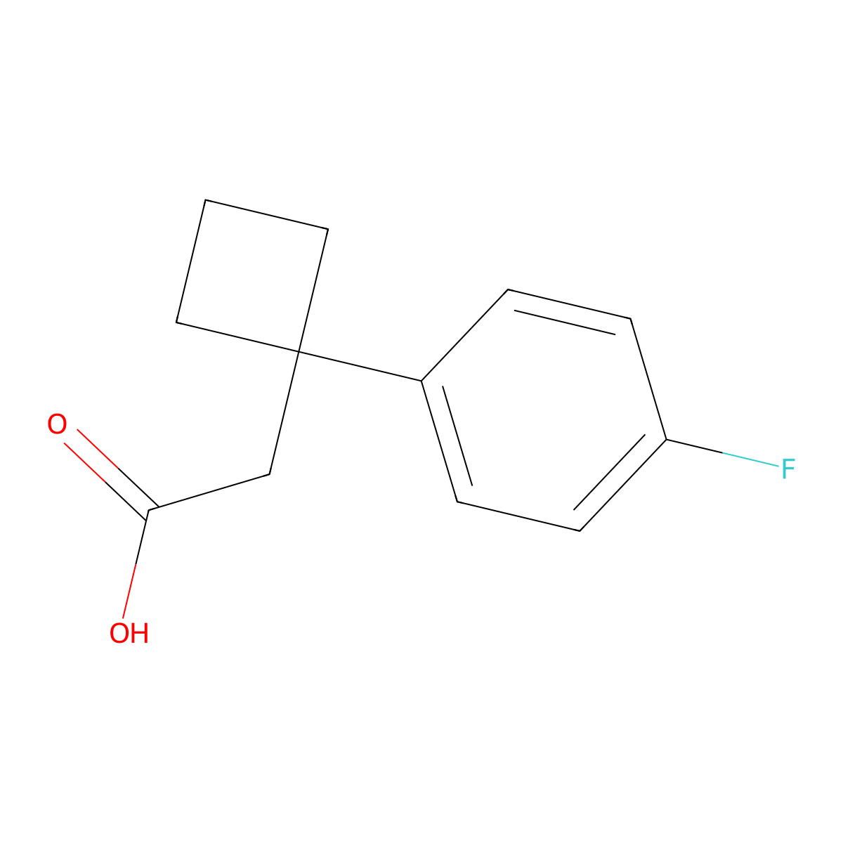2-[1-(4-Fluorophenyl)cyclobutyl]acetic acid molecular structure, CAS 1358805-13-6