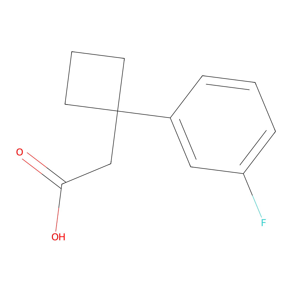 2-[1-(3-Fluorophenyl)cyclobutyl]acetic acid molecular structure, CAS 1358805-17-0