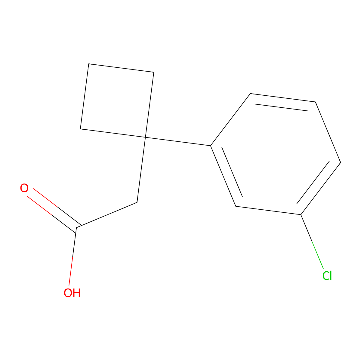 2-[1-(3-Chlorophenyl)cyclobutyl]acetic acid molecular structure, CAS 1358805-21-6