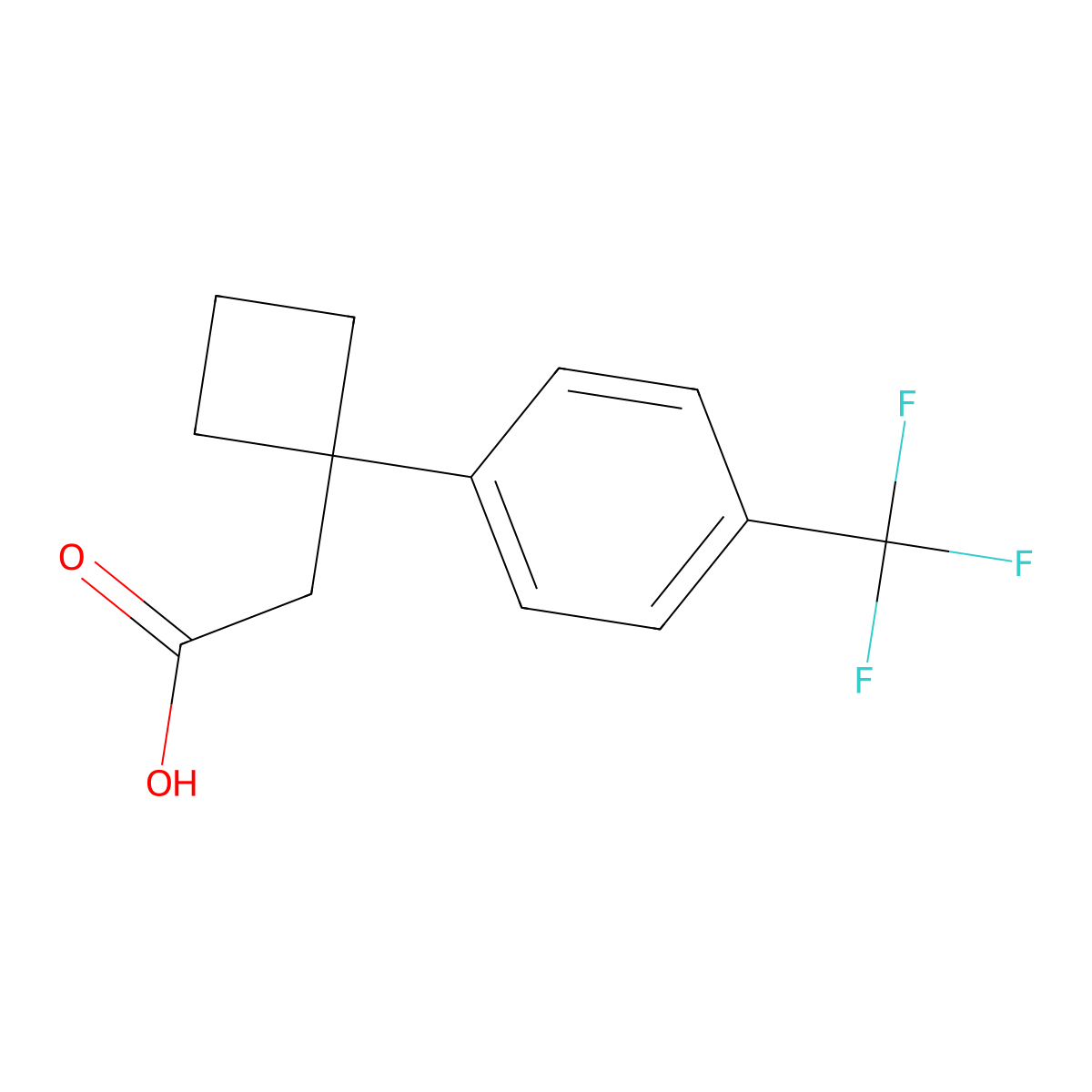 2-{1-[4-Ttrifluoromethyl)phenyl]cyclobutyl}acetic acid molecular structure, CAS 1358805-32-9
