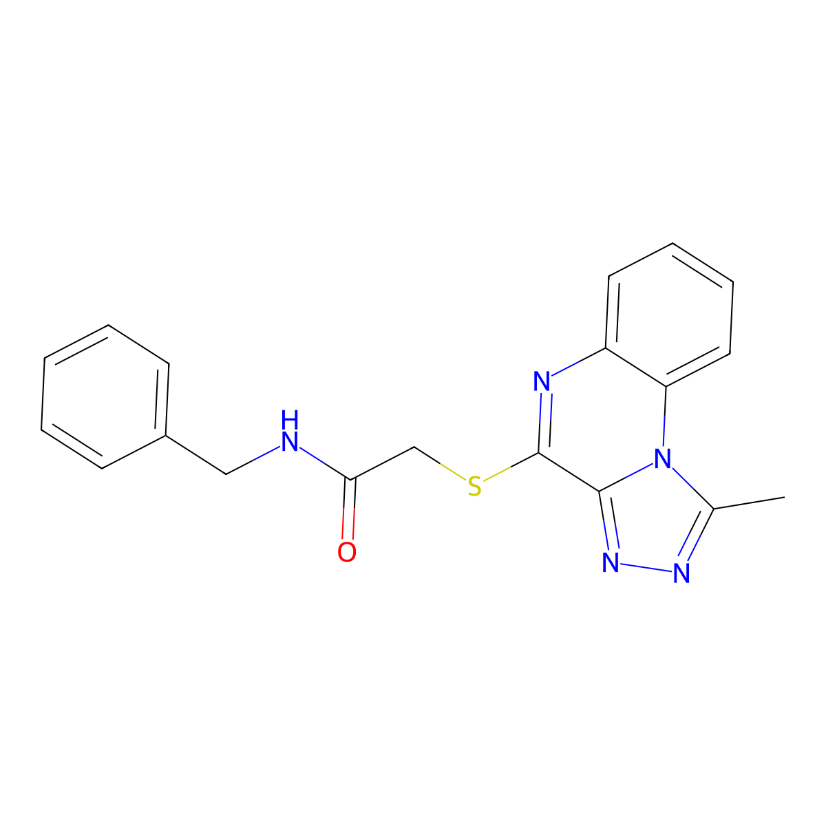 N-benzyl-2-[(1-methyl[1,2,4]triazolo[4,3-a]quinoxalin-4-yl)thio]acetamide molecular structure, CAS 1358805-74-9