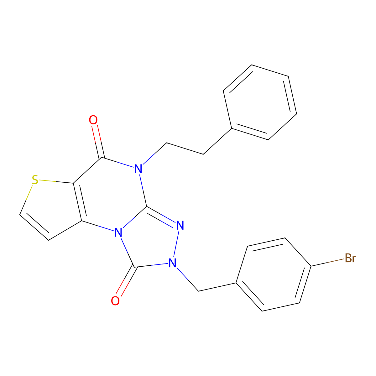 2-(4-bromobenzyl)-4-phenethylthieno[2,3-e][1,2,4]triazolo[4,3-a]pyrimidine-1,5(2H,4H)-dione molecular structure, CAS 1358811-01-4