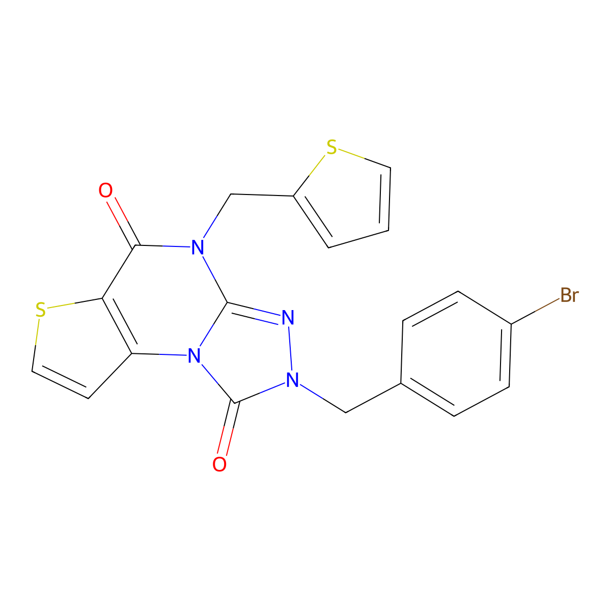 2-(4-bromobenzyl)-4-(thiophen-2-ylmethyl)thieno[2,3-e][1,2,4]triazolo[4,3-a]pyrimidine-1,5(2H,4H)-dione molecular structure, CAS 1358811-87-6
