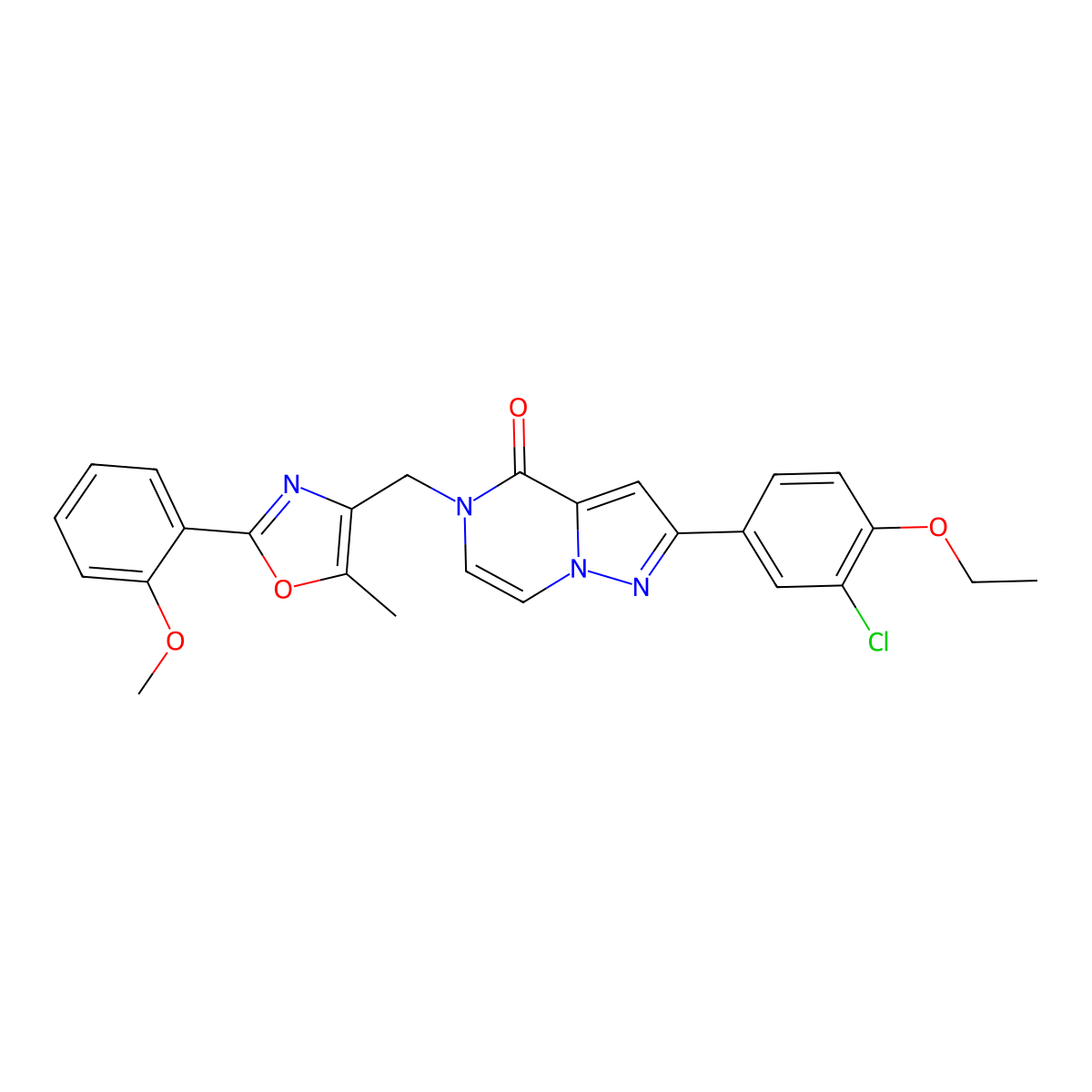 2-(3-chloro-4-ethoxyphenyl)-5-((2-(2-methoxyphenyl)-5-methyloxazol-4-yl)methyl)pyrazolo[1,5-a]pyrazin-4(5H)-one molecular structure, CAS 1358820-16-2