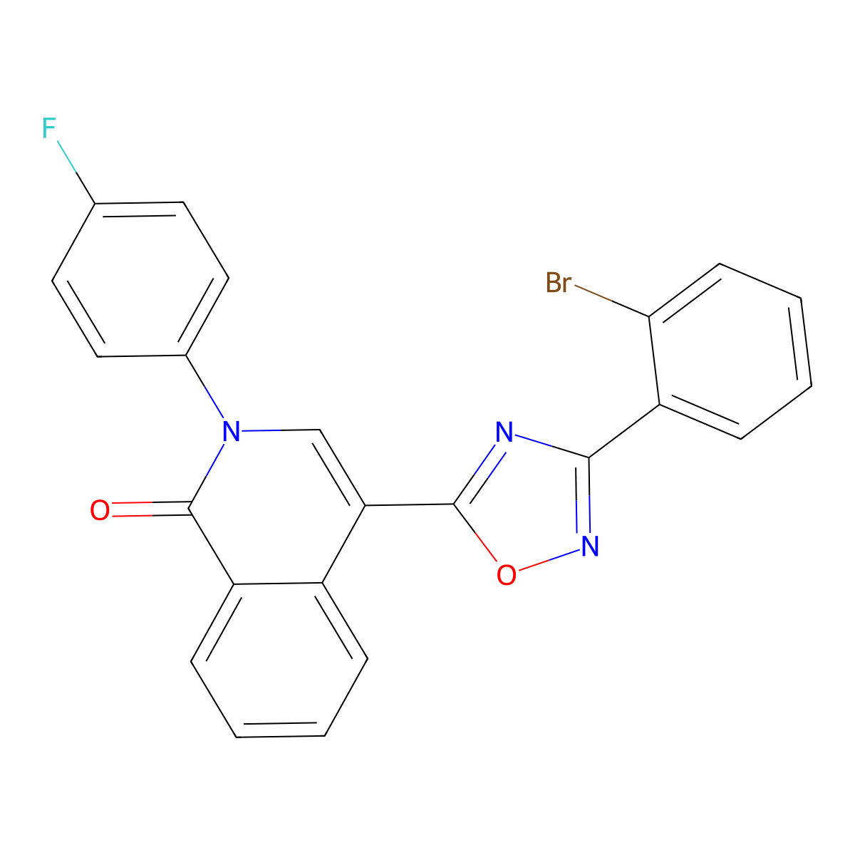 4-(3-(2-bromophenyl)-1,2,4-oxadiazol-5-yl)-2-(4-fluorophenyl)isoquinolin-1(2H)-one molecular structure, CAS 1358824-39-1