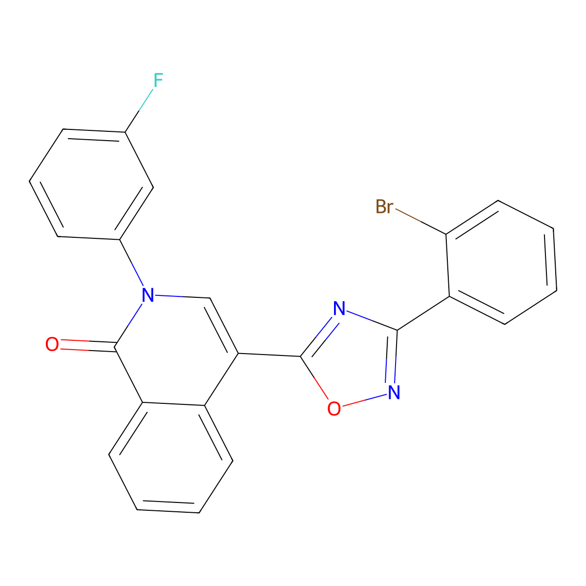 4-(3-(2-bromophenyl)-1,2,4-oxadiazol-5-yl)-2-(3-fluorophenyl)isoquinolin-1(2H)-one molecular structure, CAS 1358824-54-0