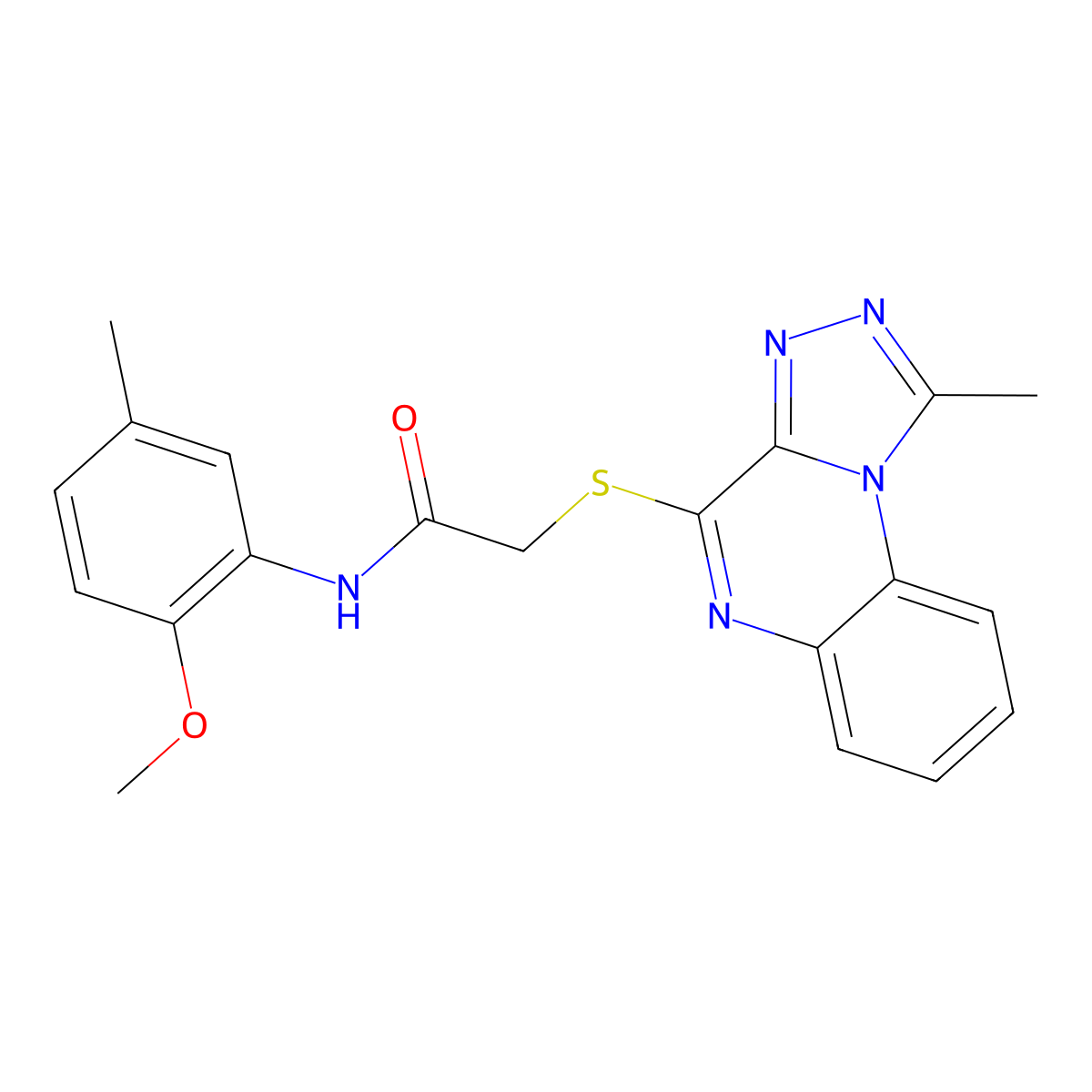 N-(2-methoxy-5-methylphenyl)-2-((1-methyl-[1,2,4]triazolo[4,3-a]quinoxalin-4-yl)thio)acetamide molecular structure, CAS 1358825-63-4