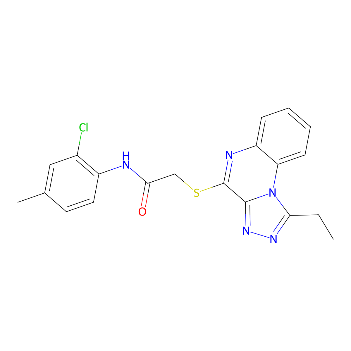 N-(2-Chloro-4-methylphenyl)-2-({1-ethyl-[1,2,4]triazolo[4,3-A]quinoxalin-4-YL}sulfanyl)acetamide molecular structure, CAS 1358825-77-0