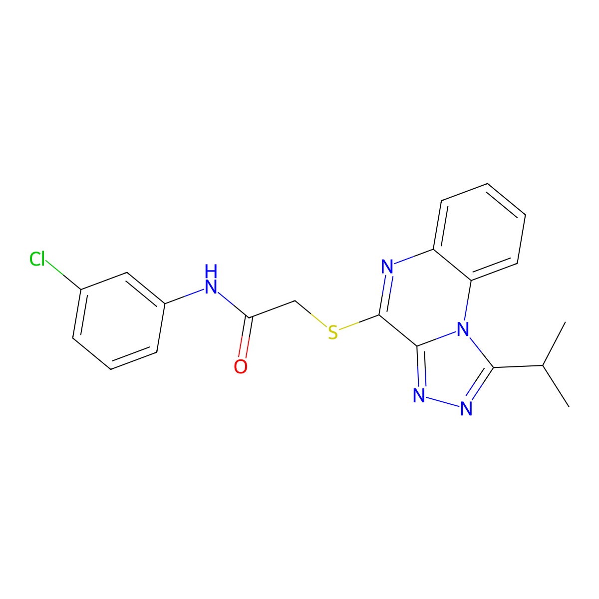 N-(3-chlorophenyl)-2-{[1-(propan-2-yl)-[1,2,4]triazolo[4,3-a]quinoxalin-4-yl]sulfanyl}acetamide molecular structure, CAS 1358825-83-8