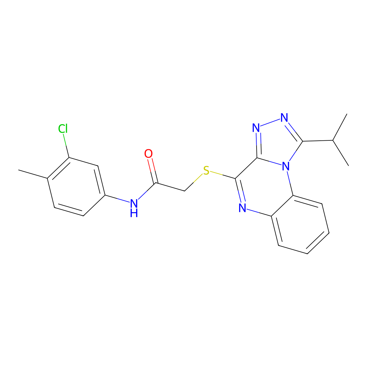 N-(3-chloro-4-methylphenyl)-2-{[1-(propan-2-yl)-[1,2,4]triazolo[4,3-a]quinoxalin-4-yl]sulfanyl}acetamide molecular structure, CAS 1358825-93-0