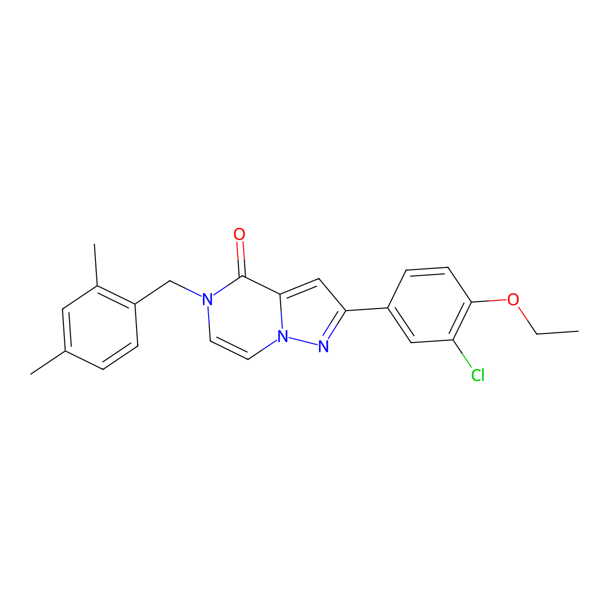 2-(3-chloro-4-ethoxyphenyl)-5-(2,4-dimethylbenzyl)pyrazolo[1,5-a]pyrazin-4(5H)-one molecular structure, CAS 1358828-03-1