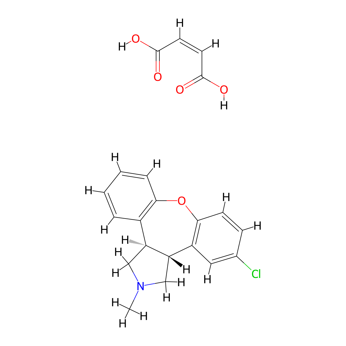 (R,R)-asenapine maleate molecular structure, CAS 135883-16-8