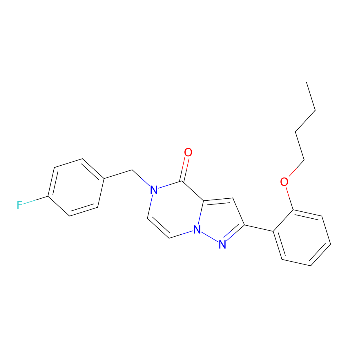 2-(2-butoxyphenyl)-5-(4-fluorobenzyl)pyrazolo[1,5-a]pyrazin-4(5H)-one molecular structure, CAS 1358830-23-5