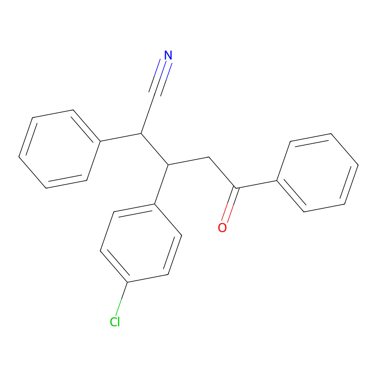 3-(4-Chlorophenyl)-5-oxo-2,5-diphenylpentanenitrile molecular structure, CAS 135885-95-9