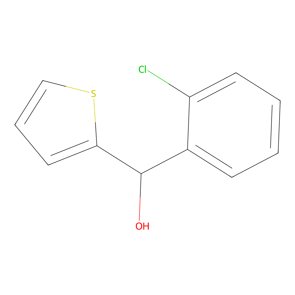 alpha-(2-Chlorophenyl)-2-thiophenemethanol molecular structure, CAS 135887-25-1