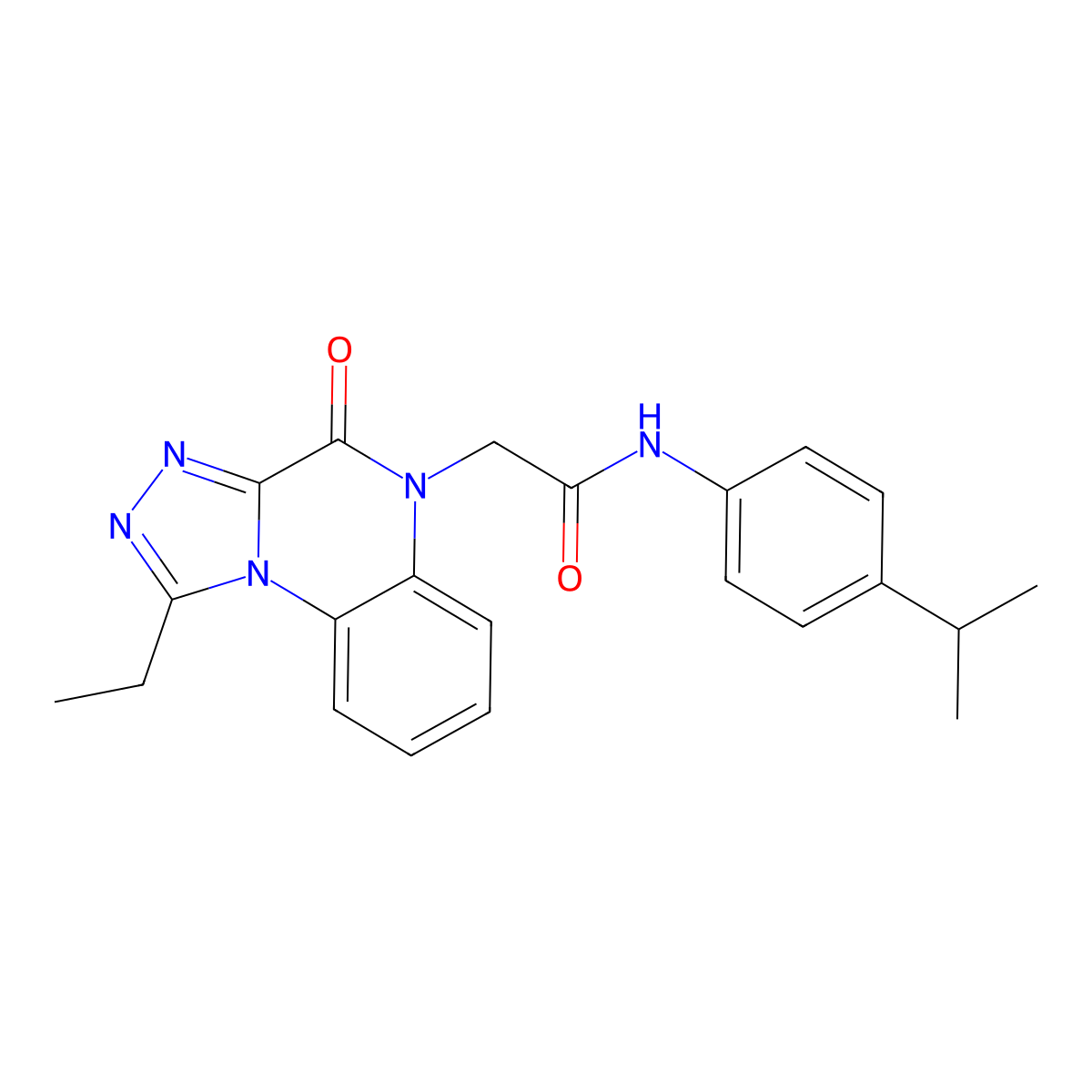 2-{1-ethyl-4-oxo-4H,5H-[1,2,4]triazolo[4,3-a]quinoxalin-5-yl}-N-[4-(propan-2-yl)phenyl]acetamide molecular structure, CAS 1358888-24-0
