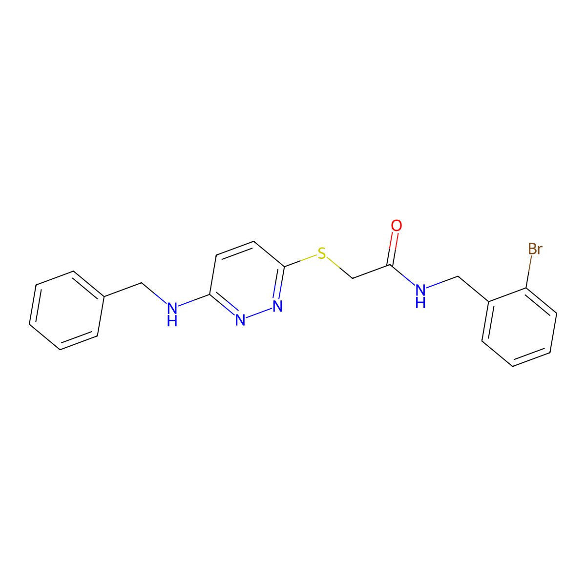 2-((6-(benzylamino)pyridazin-3-yl)thio)-N-(2-bromobenzyl)acetamide molecular structure, CAS 1358895-12-1