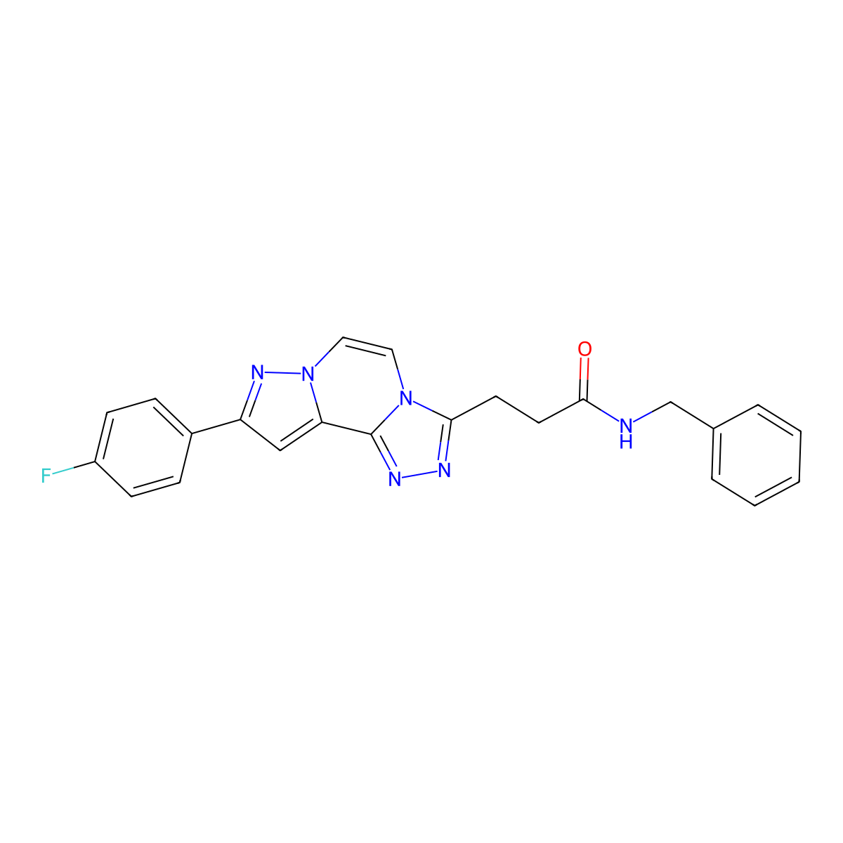 N-benzyl-3-[9-(4-fluorophenyl)pyrazolo[1,5-a][1,2,4]triazolo[3,4-c]pyrazin-3-yl]propanamide molecular structure, CAS 1358895-13-2
