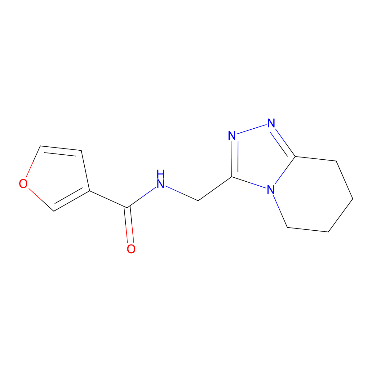 N~3~-(5,6,7,8-tetrahydro[1,2,4]triazolo[4,3-a]pyridin-3-ylmethyl)-3-furamide molecular structure, CAS 1358897-44-5