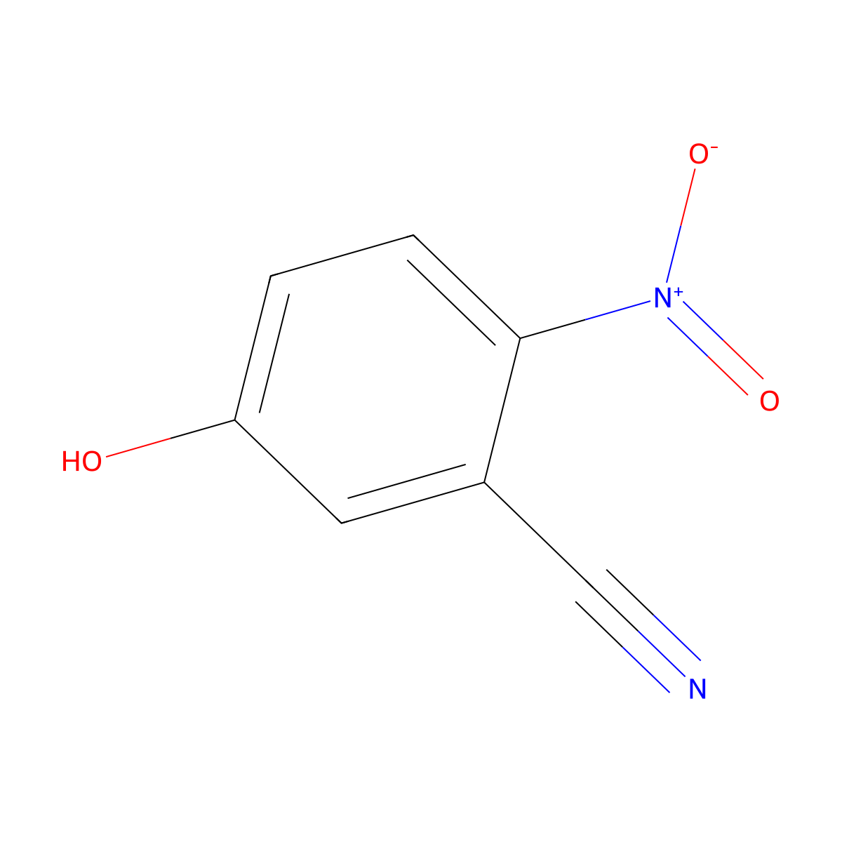 5-Hydroxy-2-nitrobenzonitrile molecular structure, CAS 13589-74-7