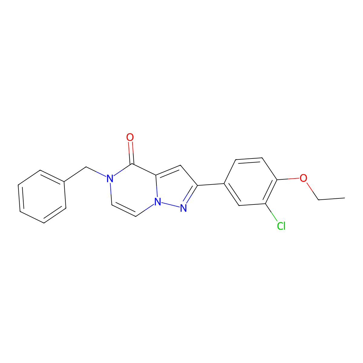 5-benzyl-2-(3-chloro-4-ethoxyphenyl)pyrazolo[1,5-a]pyrazin-4(5H)-one molecular structure, CAS 1358908-53-8