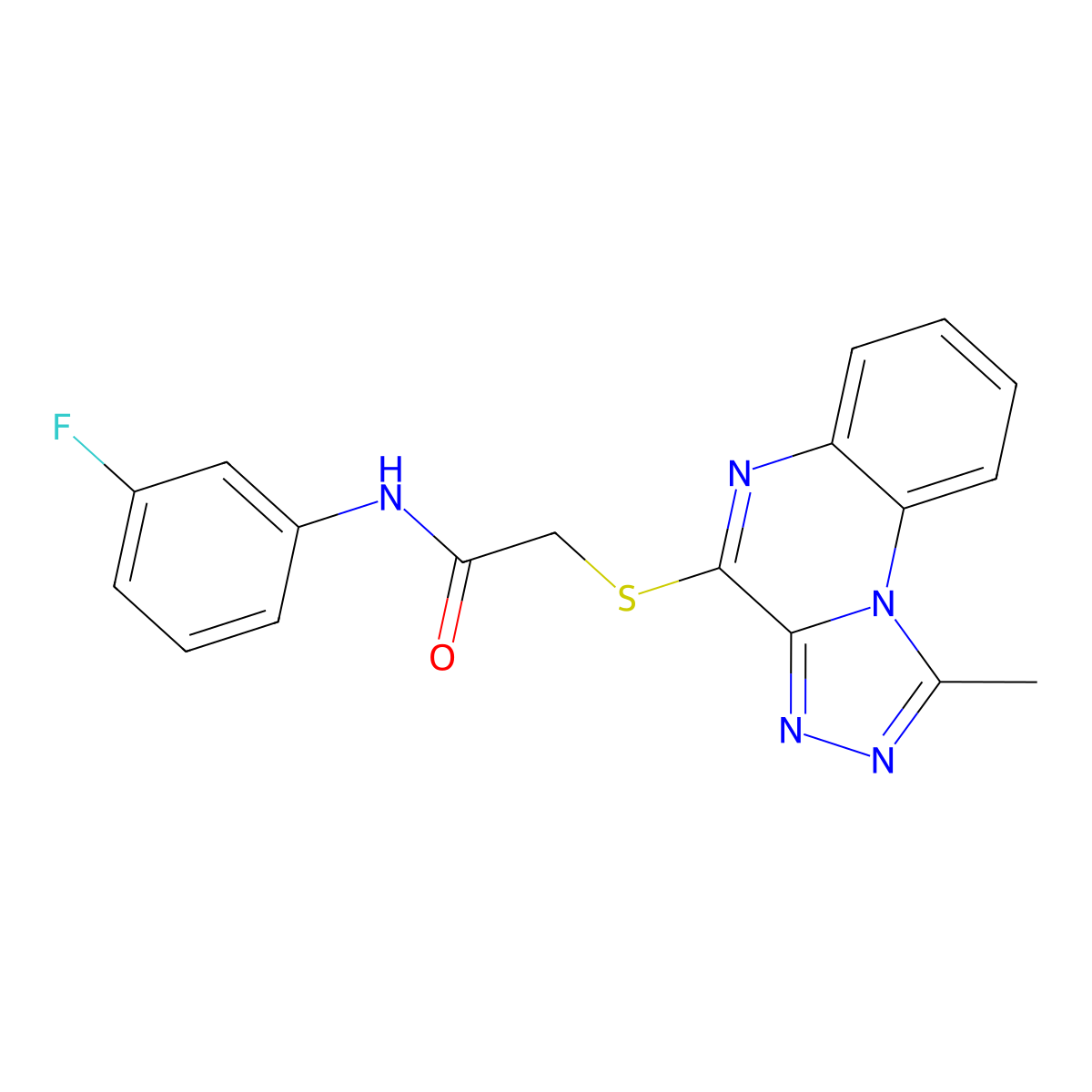 N-(3-fluorophenyl)-2-[(1-methyl[1,2,4]triazolo[4,3-a]quinoxalin-4-yl)thio]acetamide molecular structure, CAS 1358908-69-6