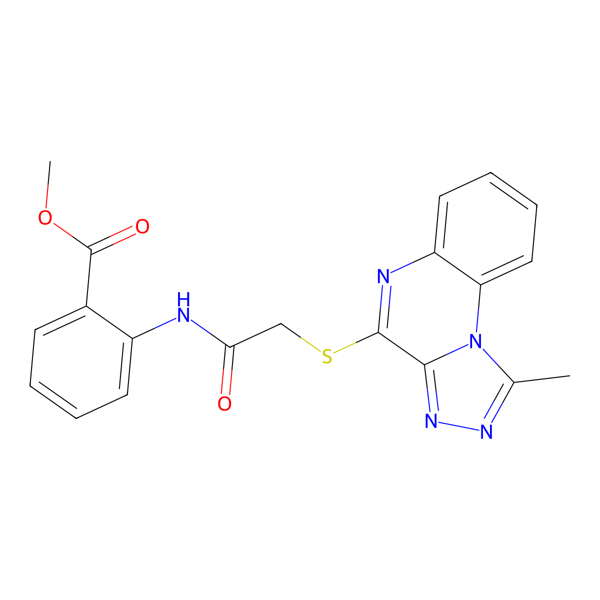 Methyl 2-[2-({1-methyl-[1,2,4]triazolo[4,3-A]quinoxalin-4-YL}sulfanyl)acetamido]benzoate molecular structure, CAS 1358908-79-8