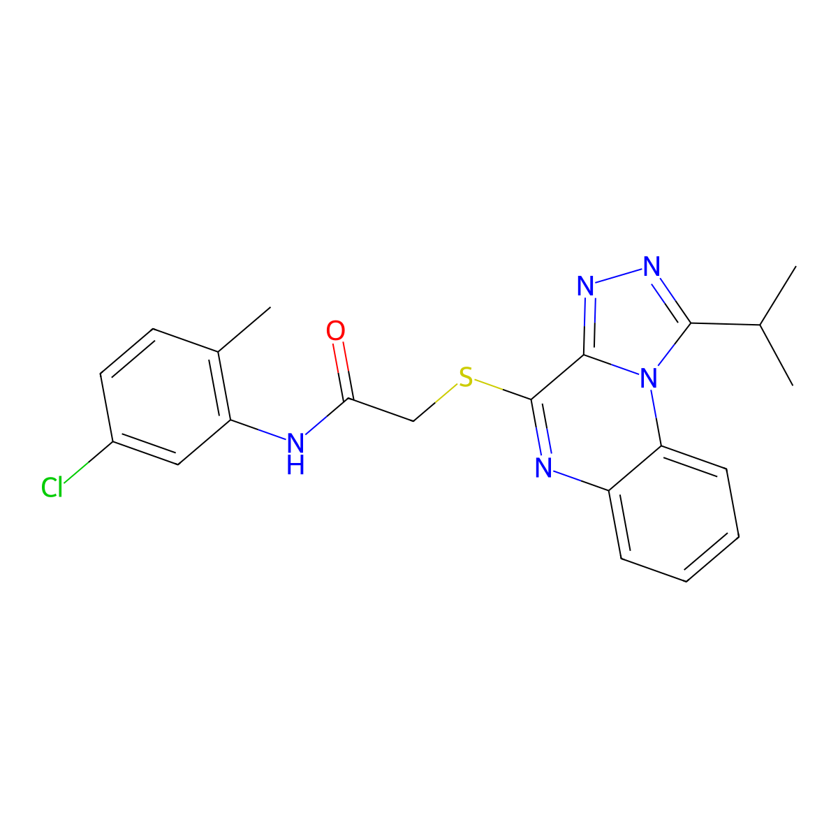 N-(5-chloro-2-methylphenyl)-2-{[1-(propan-2-yl)-[1,2,4]triazolo[4,3-a]quinoxalin-4-yl]sulfanyl}acetamide molecular structure, CAS 1358909-30-4