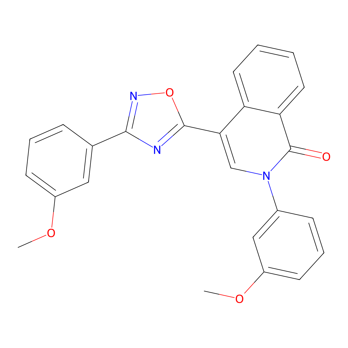 2-(3-methoxyphenyl)-4-(3-(3-methoxyphenyl)-1,2,4-oxadiazol-5-yl)isoquinolin-1(2H)-one molecular structure, CAS 1358911-61-1