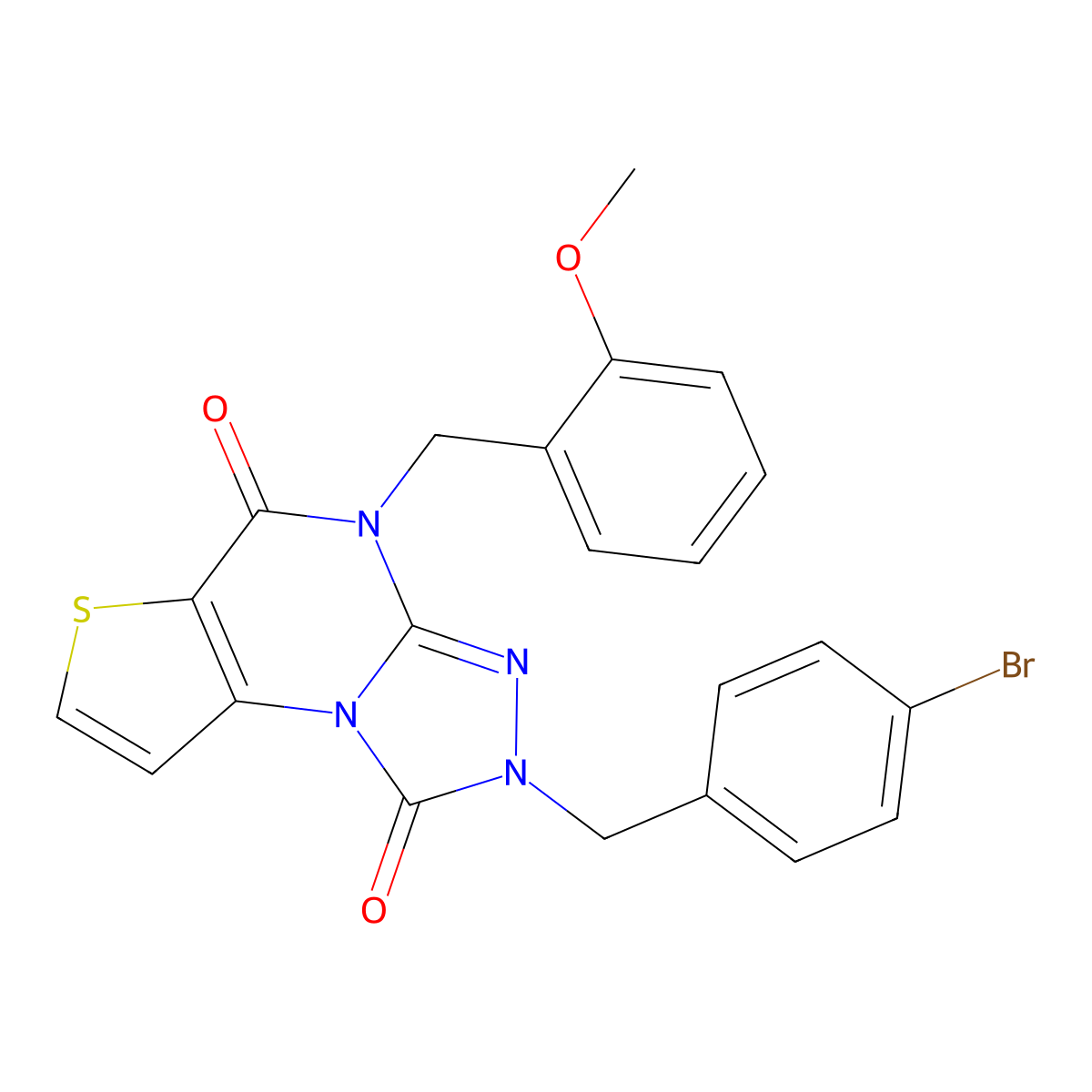 2-(4-bromobenzyl)-4-(2-methoxybenzyl)thieno[2,3-e][1,2,4]triazolo[4,3-a]pyrimidine-1,5(2H,4H)-dione molecular structure, CAS 1358915-04-4