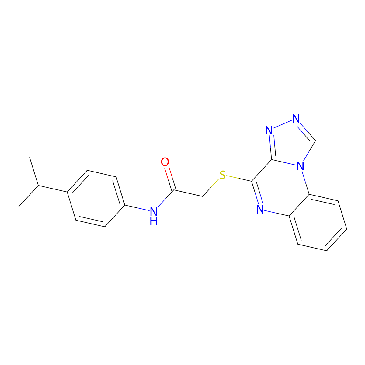 N-[4-(propan-2-yl)phenyl]-2-{[1,2,4]triazolo[4,3-a]quinoxalin-4-ylsulfanyl}acetamide molecular structure, CAS 1358919-51-3