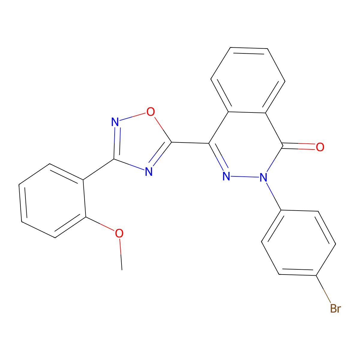 2-(4-bromophenyl)-4-(3-(2-methoxyphenyl)-1,2,4-oxadiazol-5-yl)phthalazin-1(2H)-one molecular structure, CAS 1358920-49-6