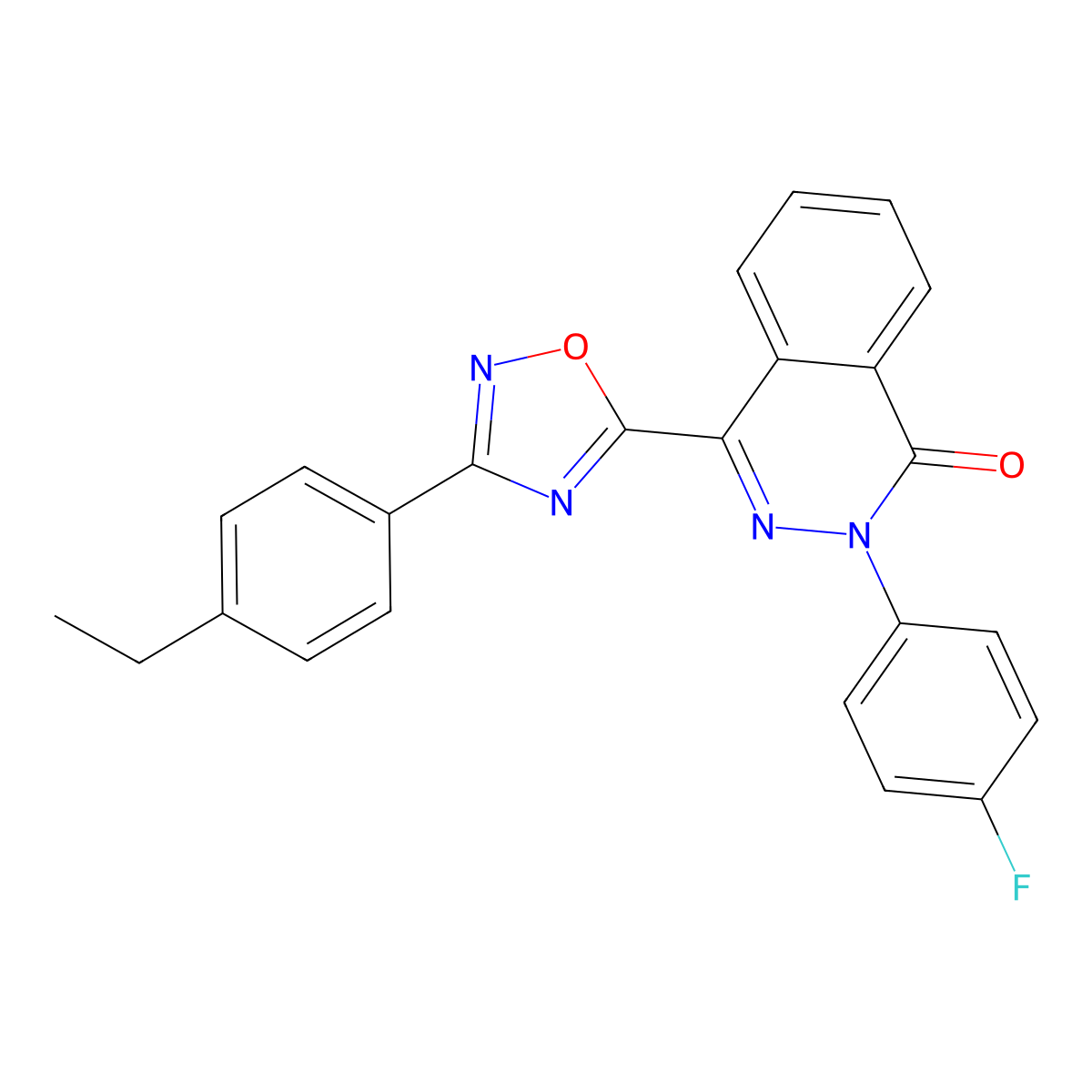4-(3-(4-ethylphenyl)-1,2,4-oxadiazol-5-yl)-2-(4-fluorophenyl)phthalazin-1(2H)-one molecular structure, CAS 1358920-55-4