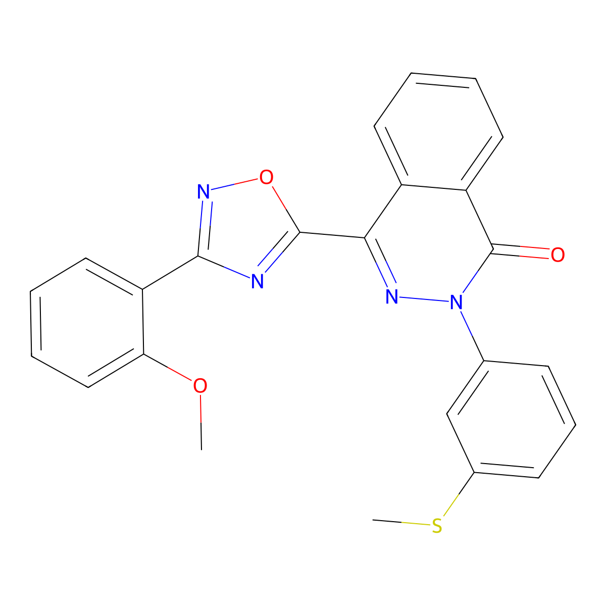 4-[3-(2-methoxyphenyl)-1,2,4-oxadiazol-5-yl]-2-[3-(methylthio)phenyl]phthalazin-1(2H)-one molecular structure, CAS 1358920-71-4