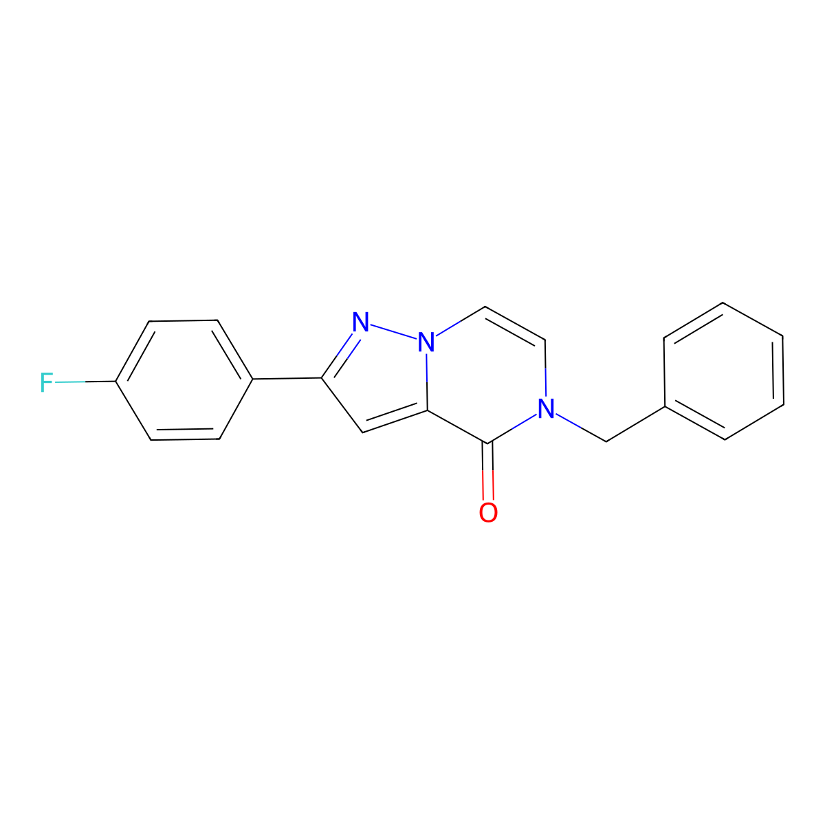5-benzyl-2-(4-fluorophenyl)pyrazolo[1,5-a]pyrazin-4(5H)-one molecular structure, CAS 1358921-70-6