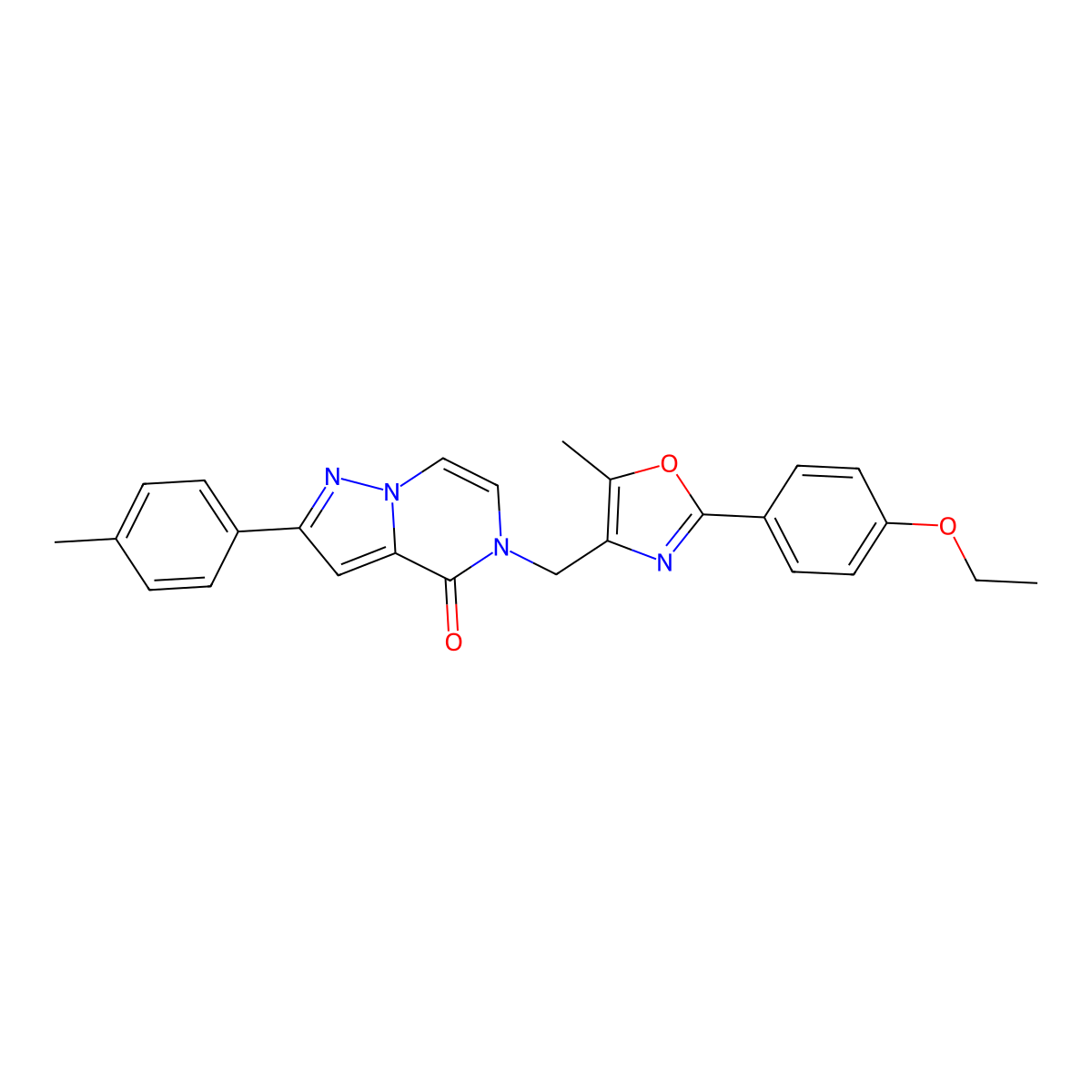 5-((2-(4-ethoxyphenyl)-5-methyloxazol-4-yl)methyl)-2-(p-tolyl)pyrazolo[1,5-a]pyrazin-4(5H)-one molecular structure, CAS 1358921-87-5