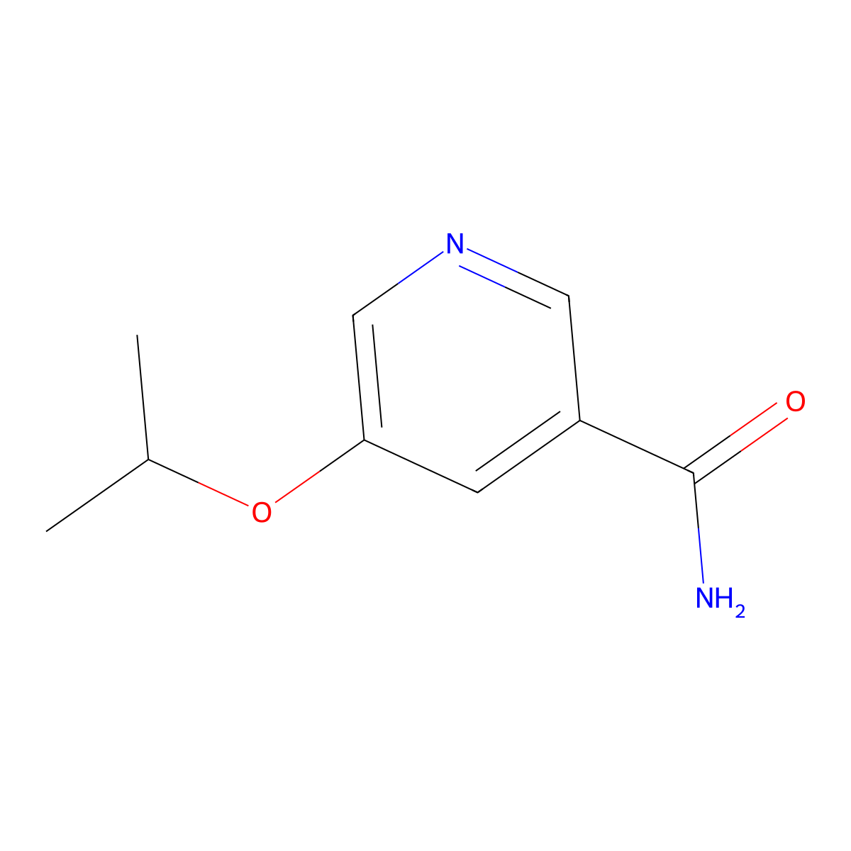 5-(1-Methylethoxy)-3-pyridinecarboxamide molecular structure, CAS 1358939-37-3