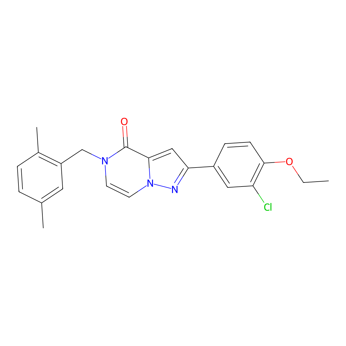 2-(3-chloro-4-ethoxyphenyl)-5-(2,5-dimethylbenzyl)pyrazolo[1,5-a]pyrazin-4(5H)-one molecular structure, CAS 1358949-69-5