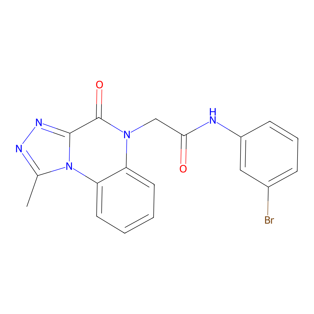 N-(3-bromophenyl)-2-(1-methyl-4-oxo-[1,2,4]triazolo[4,3-a]quinoxalin-5(4H)-yl)acetamide molecular structure, CAS 1358953-94-2