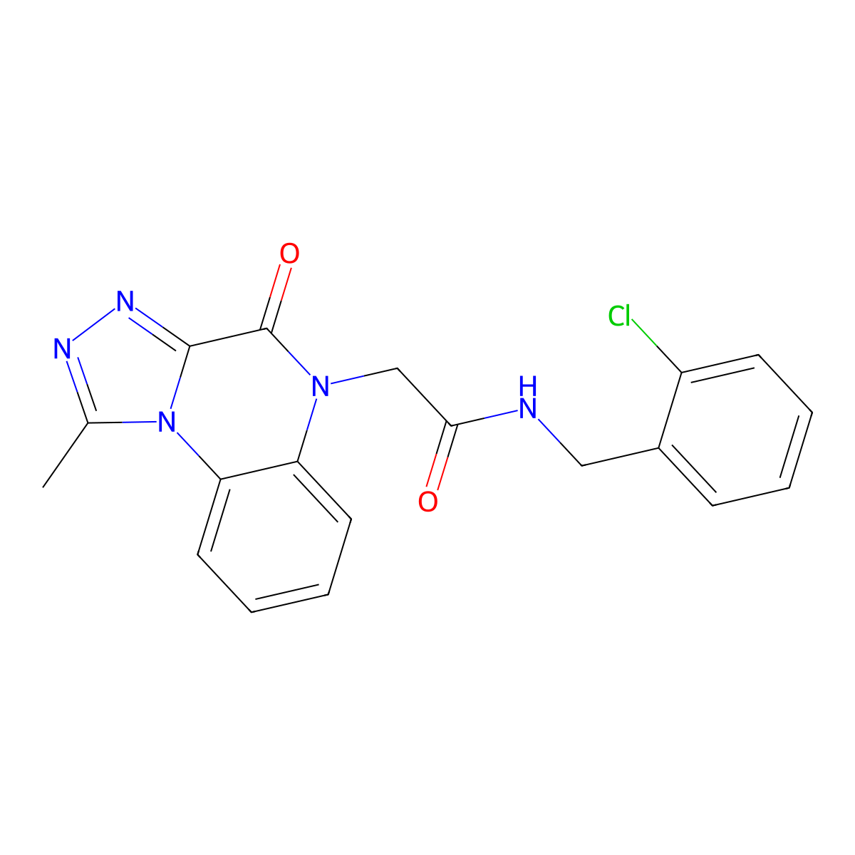 N-(2-chlorobenzyl)-2-(1-methyl-4-oxo-[1,2,4]triazolo[4,3-a]quinoxalin-5(4H)-yl)acetamide molecular structure, CAS 1358954-08-1
