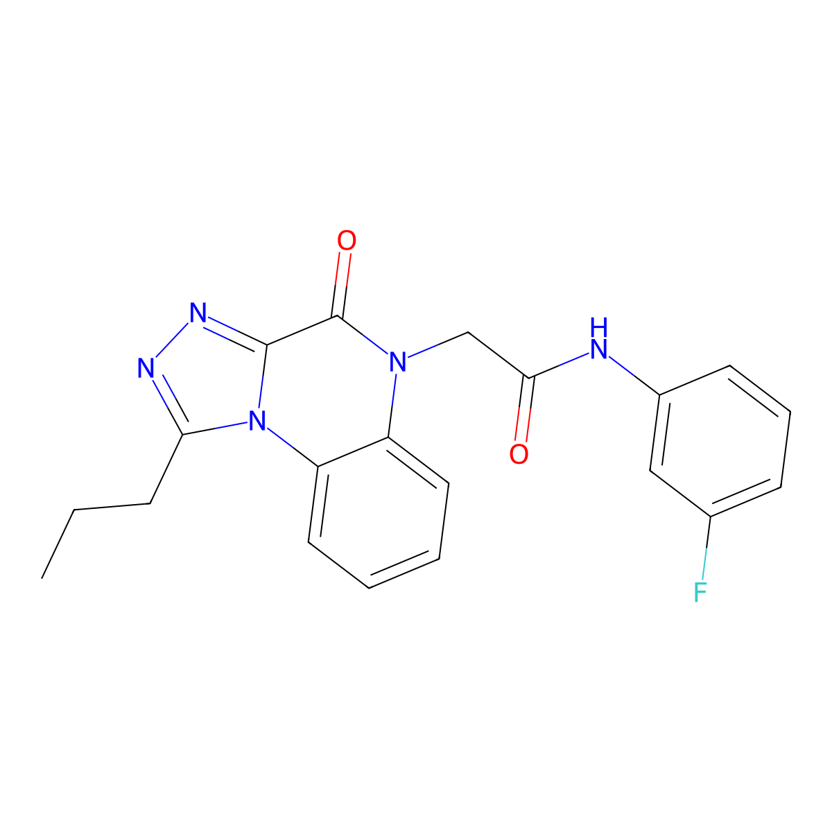 N-(3-fluorophenyl)-2-(4-oxo-1-propyl-[1,2,4]triazolo[4,3-a]quinoxalin-5(4H)-yl)acetamide molecular structure, CAS 1358954-52-5