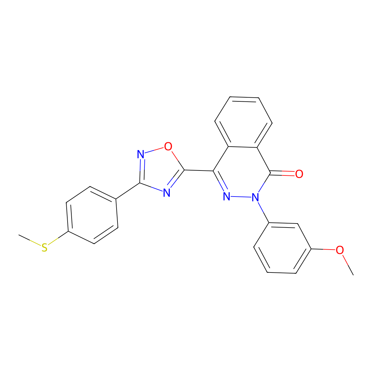 2-(3-methoxyphenyl)-4-(3-(4-(methylthio)phenyl)-1,2,4-oxadiazol-5-yl)phthalazin-1(2H)-one molecular structure, CAS 1358964-88-1