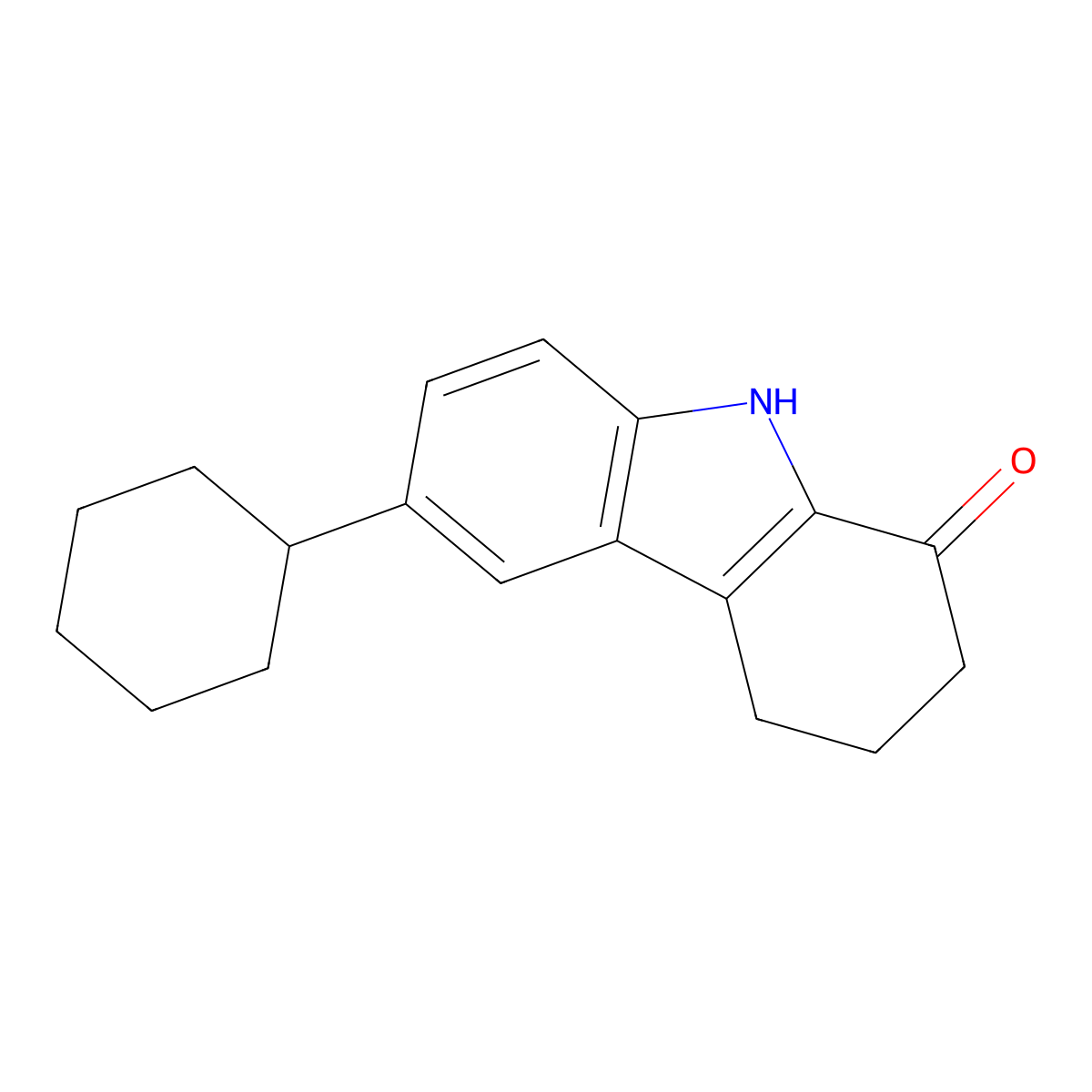 6-Cyclohexyl-2,3,4,9-tetrahydro-1H-carbazol-1-one molecular structure, CAS 135897-70-0