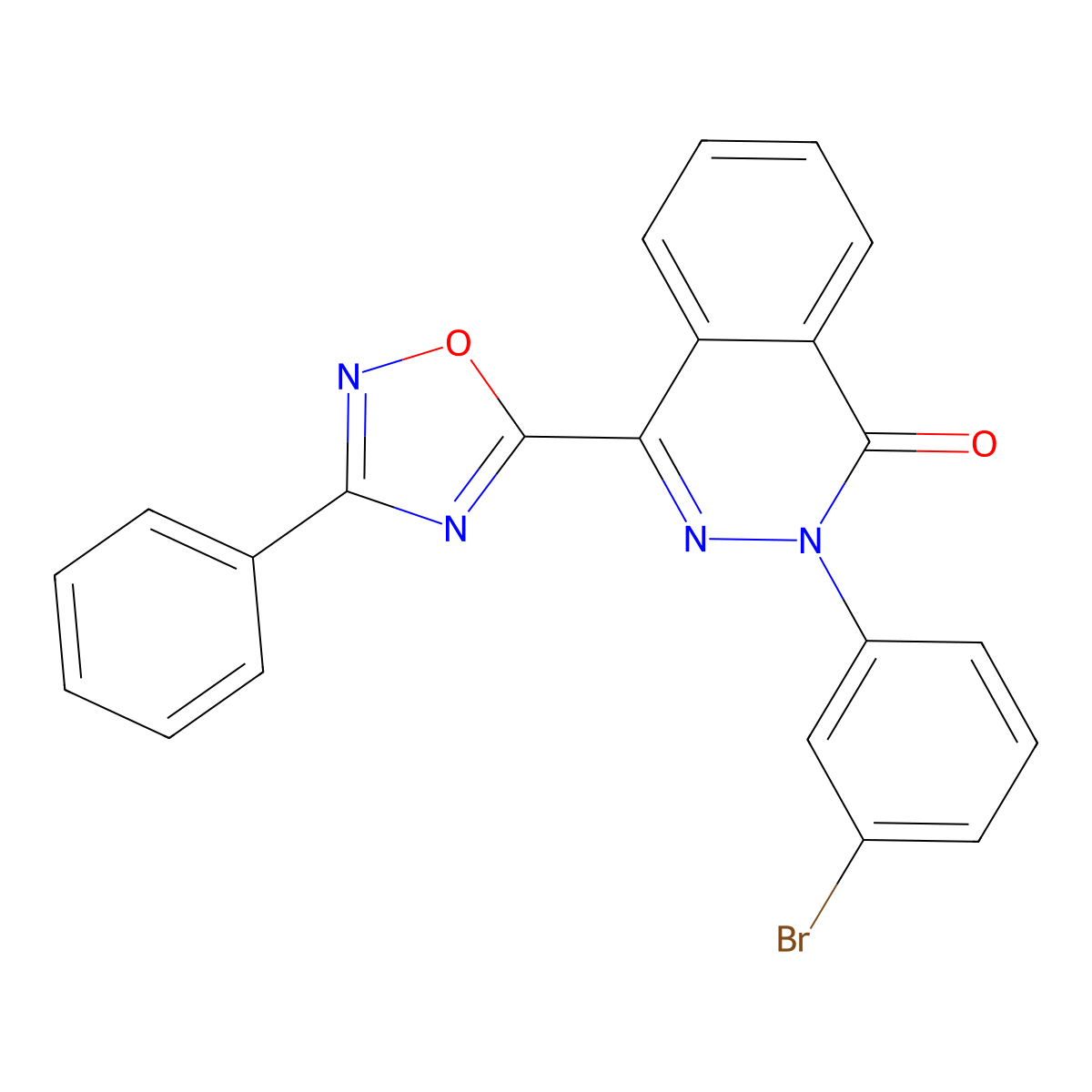 2-(3-bromophenyl)-4-(3-phenyl-1,2,4-oxadiazol-5-yl)phthalazin-1(2H)-one molecular structure, CAS 1358979-30-2