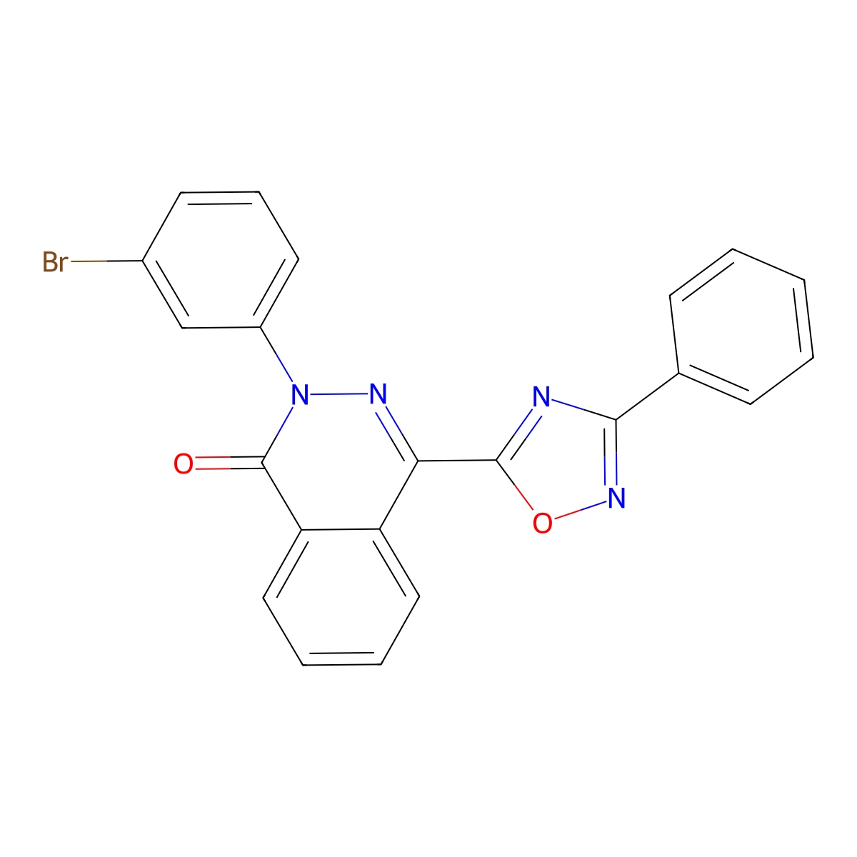 2-(3-bromophenyl)-4-(3-phenyl-1,2,4-oxadiazol-5-yl)phthalazin-1(2H)-one molecular structure, CAS 1358979-30-2