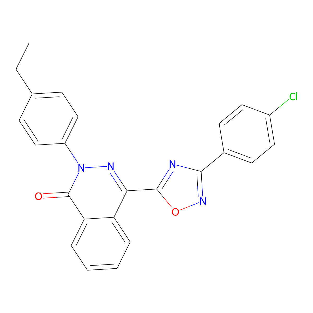 4-(3-(4-chlorophenyl)-1,2,4-oxadiazol-5-yl)-2-(4-ethylphenyl)phthalazin-1(2H)-one molecular structure, CAS 1358979-71-1
