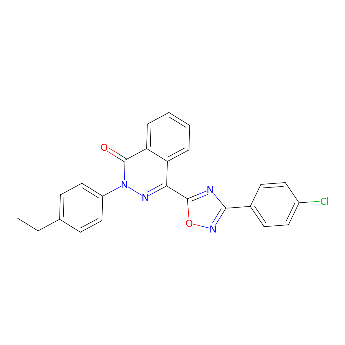 4-(3-(4-chlorophenyl)-1,2,4-oxadiazol-5-yl)-2-(4-ethylphenyl)phthalazin-1(2H)-one molecular structure, CAS 1358979-71-1