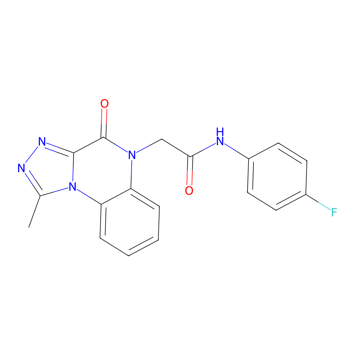 N-(4-fluorophenyl)-2-(1-methyl-4-oxo-[1,2,4]triazolo[4,3-a]quinoxalin-5(4H)-yl)acetamide molecular structure, CAS 1358986-65-8