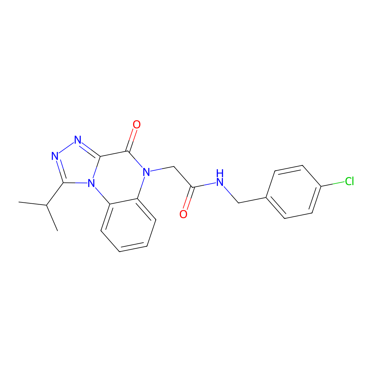 N-(4-chlorobenzyl)-2-(1-isopropyl-4-oxo[1,2,4]triazolo[4,3-a]quinoxalin-5(4H)-yl)acetamide molecular structure, CAS 1358988-03-0