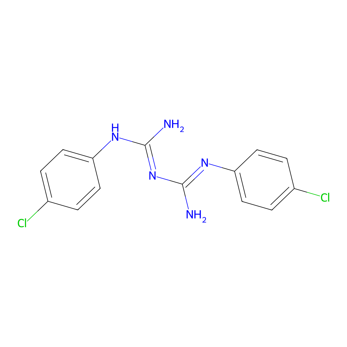 1,5-Bis(4-chlorophenyl)biguanide molecular structure, CAS 13590-88-0